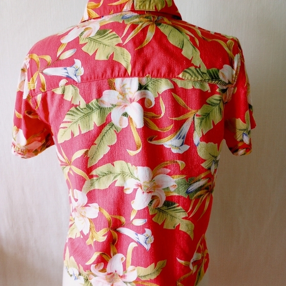 Havana Jack's Cafe Hawaiian Rayon Shirt L Hot Pink Vintage VLV Tiki - Picture 2 of 4